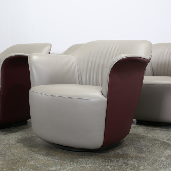 Poltrona Frau Aida Swivel Armchairs by Roberto Lazzeroni, Set of Four