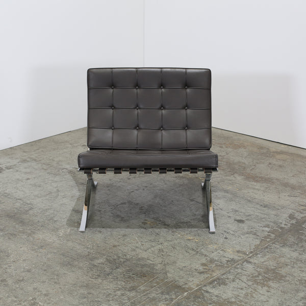 Knoll Barcelona Brown Leather Chair by Ludwig Mies van der Rohe