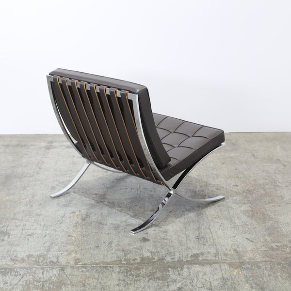 Knoll Barcelona Brown Leather Chair by Ludwig Mies van der Rohe