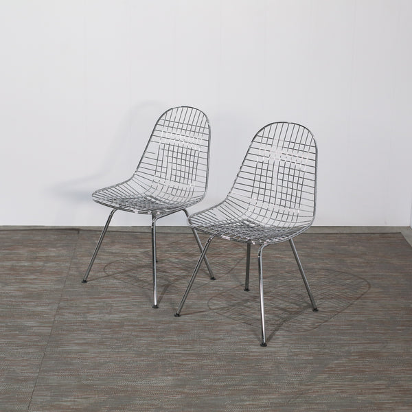 Vitra DKX Wire Chairs by Eames, Set of Two