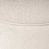 Beige Oval Vanity Fabric Stool With Wheels
