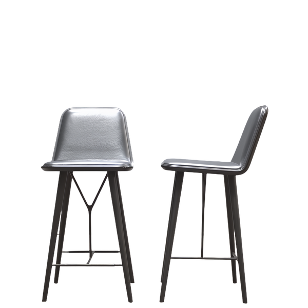 Indor Fredericia Spine Bar Stool with Grey Upholstery - REHAUS - Indor