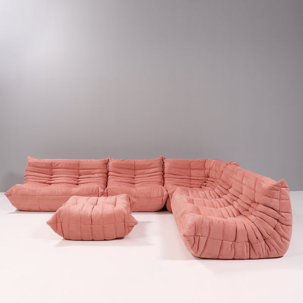 Ligne Roset by Michel Ducaroy Togo Pink Sofa, Set of Five