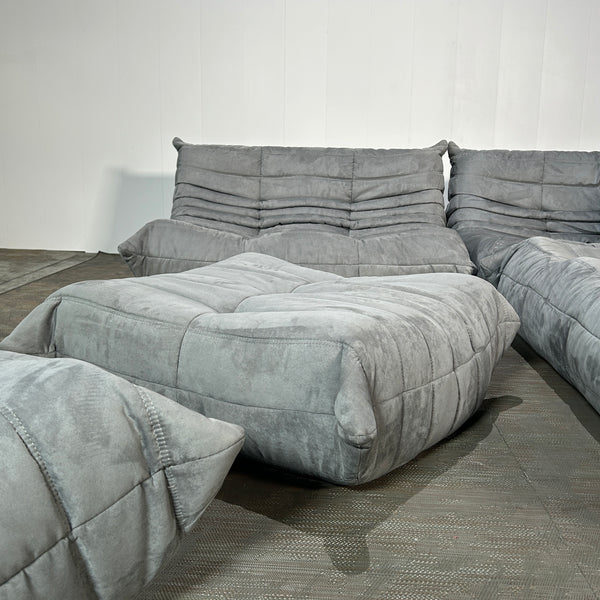 Ligne Roset Grey Togo Five Set by Michel Ducaroy