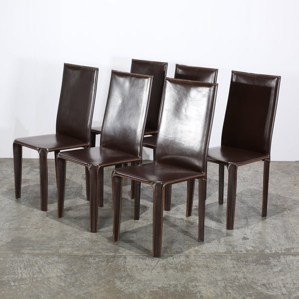 Arper Leather Dining Chairs, Set of Six @ REHAUS