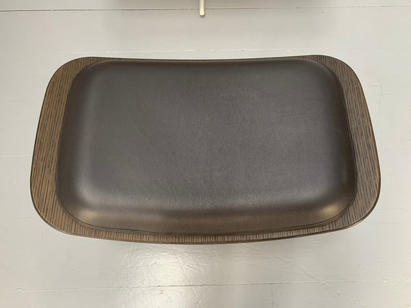 B&B Italia Almora Lounge Armchair & Footrest - In Merino & Grey Leather @ REHAUS