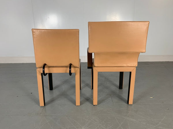 B&B Italia Arcadia Dining Chairs in Tan Gamma Leather, Set of 8 @ REHAUS