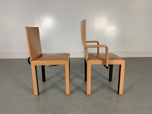 B&B Italia Arcadia Dining Chairs in Tan Gamma Leather, Set of 8 @ REHAUS