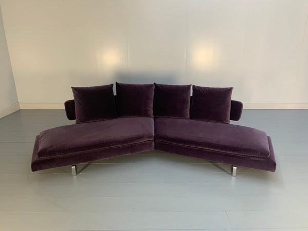 B&B Italia Arne A252C_1 4 - Seat Curved Sofa - In Purple Velvet @ REHAUS