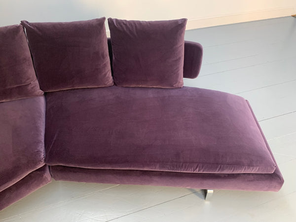 B&B Italia Arne A252C_1 4 - Seat Curved Sofa - In Purple Velvet @ REHAUS
