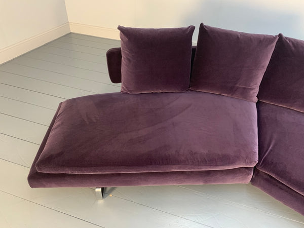 B&B Italia Arne A252C_1 4 - Seat Curved Sofa - In Purple Velvet @ REHAUS