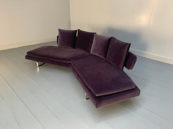 B&B Italia Arne A252C_1 4 - Seat Curved Sofa - In Purple Velvet @ REHAUS