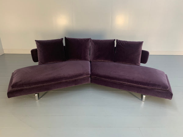 B&B Italia Arne A252C_1 4 - Seat Curved Sofa - In Purple Velvet @ REHAUS