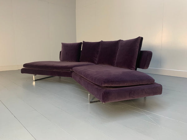 B&B Italia Arne A252C_1 4 - Seat Curved Sofa - In Purple Velvet @ REHAUS