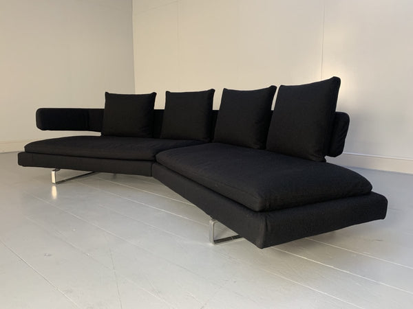 B&B Italia Arne A320CS_3 4 - Seat Curved Sofa - In Black Wool @ REHAUS