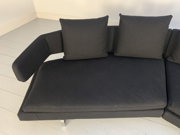 B&B Italia Arne A320CS_3 4 - Seat Curved Sofa - In Black Wool @ REHAUS