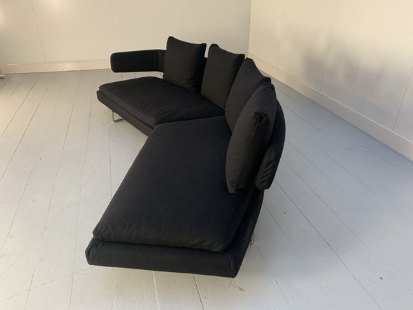 B&B Italia Arne A320CS_3 4 - Seat Curved Sofa - In Black Wool @ REHAUS