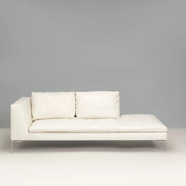 B&B Italia by Antonio Citterio Ivory Cream Leather Charles Corner Sofa - REHAUS - Antonio Citterio