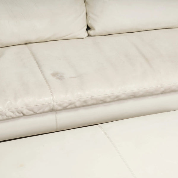 B&B Italia by Antonio Citterio Ivory Cream Leather Charles Corner Sofa - REHAUS - Antonio Citterio