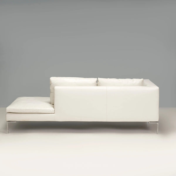 B&B Italia by Antonio Citterio Ivory Cream Leather Charles Corner Sofa - REHAUS - Antonio Citterio