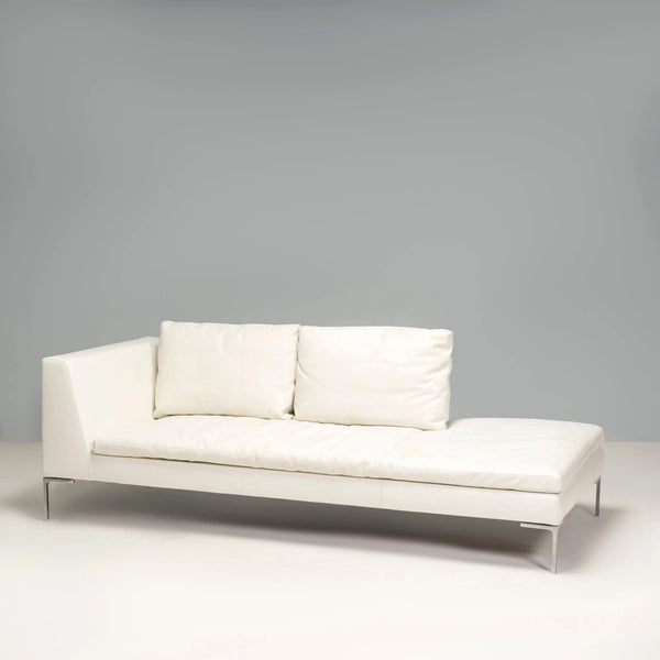 B&B Italia by Antonio Citterio Ivory Cream Leather Charles Corner Sofa - REHAUS - Antonio Citterio