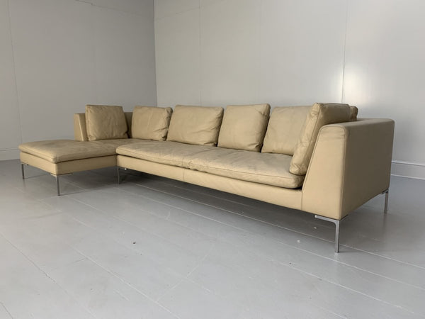 B&B Italia Charles L - Shape Sofa - In Cream Koto Leather @ REHAUS