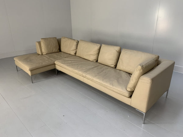 B&B Italia Charles L - Shape Sofa - In Cream Koto Leather @ REHAUS