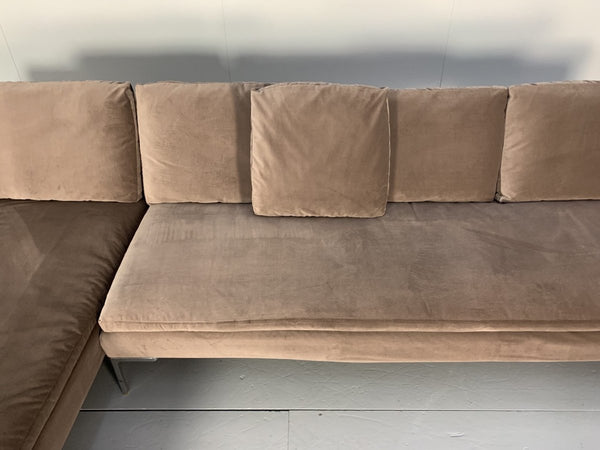 B&B Italia Charles Sofa - L - Shape Sectional - In Soft Pink Velvet @ REHAUS