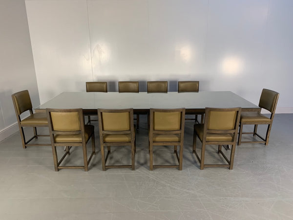 B&B Italia Max Dining Table & 10 Maxalto Dining Chairs in Grey Oak & Leather @ REHAUS