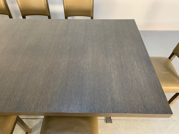 B&B Italia Max Dining Table & 10 Maxalto Dining Chairs in Grey Oak & Leather @ REHAUS
