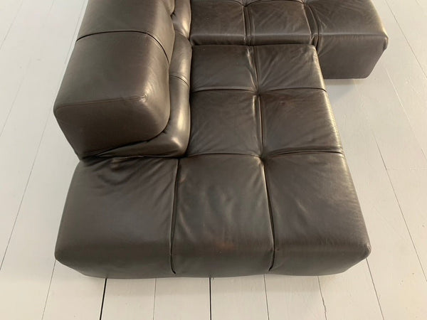B&B Italia Tufty Time L - Shape Sofa - In Brown Leather @ REHAUS