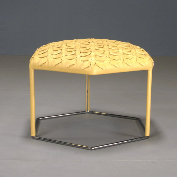B&B Italia Yellow Leather Top Hive Stool - REHAUS - B&B Italia