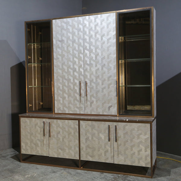 Bespoke Glass & Marble Top Cabinet @ REHAUS