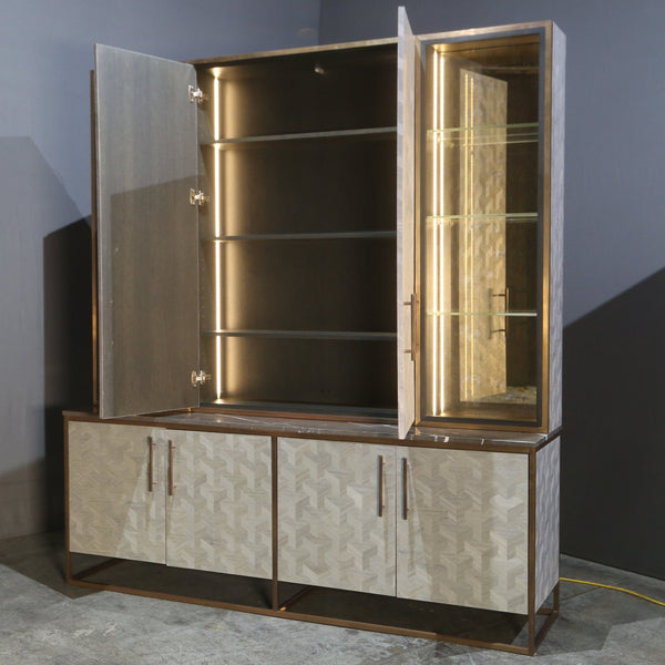 Bespoke Glass & Marble Top Cabinet @ REHAUS