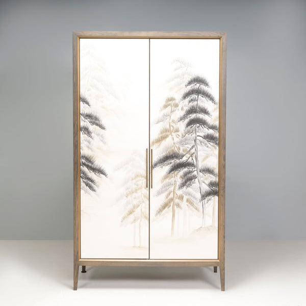 Bespoke Media Cabinet With Hand Painted Oriental Silk Print - REHAUS - Bespoke