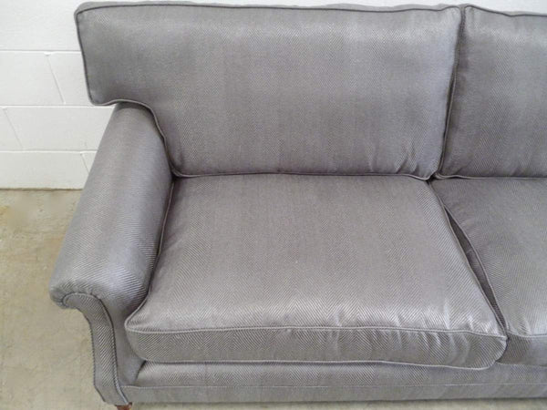 Bespoke Scroll - Arm 2.5 - Seat Sofa in Romo Zinc Herringbone Fabric @ REHAUS