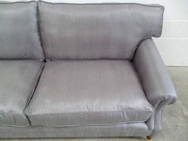 Bespoke Scroll - Arm 2.5 - Seat Sofa in Romo Zinc Herringbone Fabric @ REHAUS