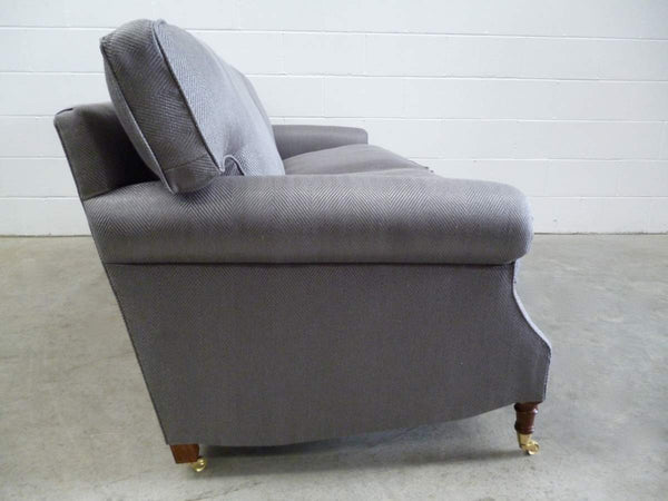 Bespoke Scroll - Arm 2.5 - Seat Sofa in Romo Zinc Herringbone Fabric @ REHAUS