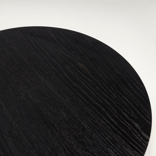 Black Wood Drum Industrial Side Tables, Set of 2 - REHAUS - Bespoke