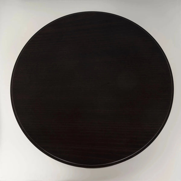 Black Wood Pedestal Round Side Tables by Kelly Forslund, Set of Two - REHAUS - Kelly Forslund