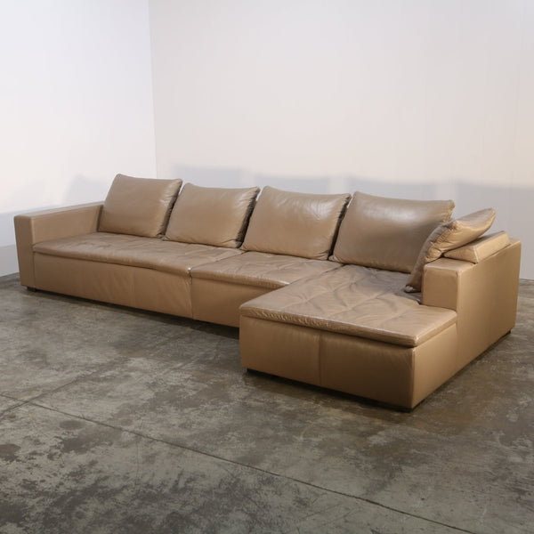 BoConcept Beige Leather Mezzo Sofa @ REHAUS