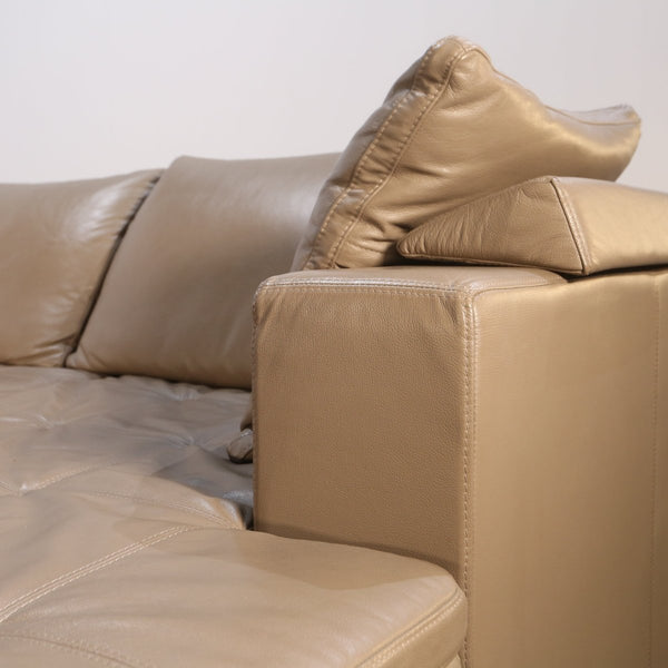 BoConcept Beige Leather Mezzo Sofa @ REHAUS