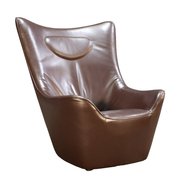 Brown Leather Wingback Chair by Tom Dixon @ REHAUS