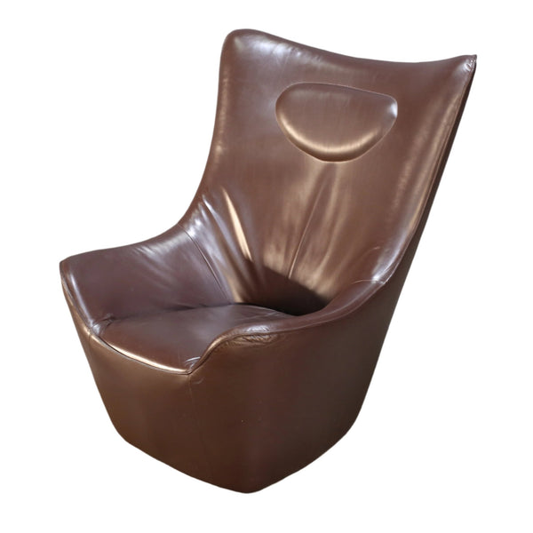 Brown Leather Wingback Chair by Tom Dixon @ REHAUS