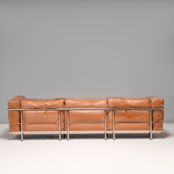 Cassina by Le Corbusier Tan Leather LC3 Grand Confort Three Seat Sofa - REHAUS - Le Corbusier