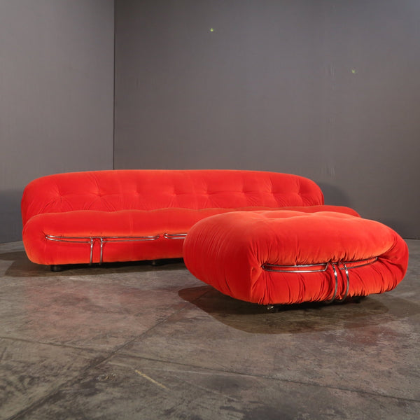 Cassina Soriana Three Seater Sofa and Ottoman by Afra & Tobia Scarpa @ REHAUS