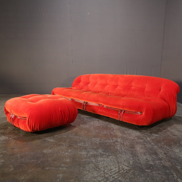 Cassina Soriana Three Seater Sofa and Ottoman by Afra & Tobia Scarpa @ REHAUS