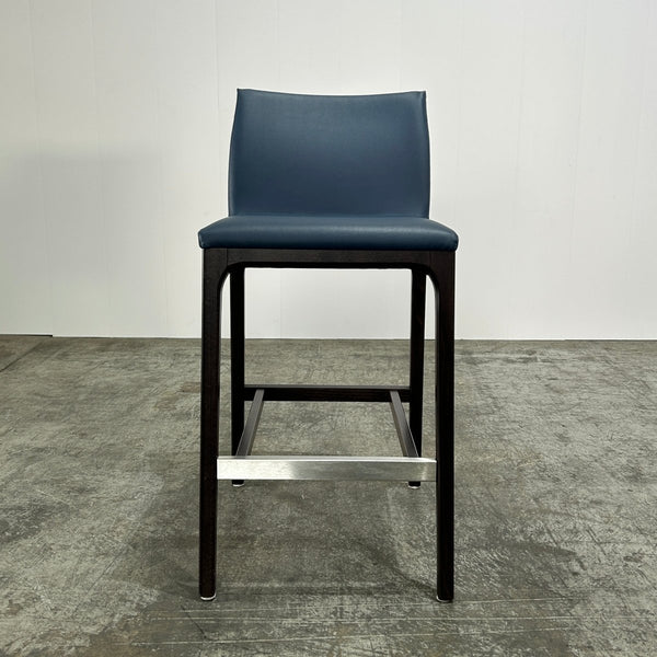 Cattelan Italia Arcadia Blue Leather Bar Stools by Paolo Cattelan, Set of Four @ REHAUS