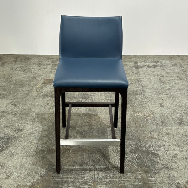 Cattelan Italia Arcadia Blue Leather Bar Stools by Paolo Cattelan, Set of Four @ REHAUS