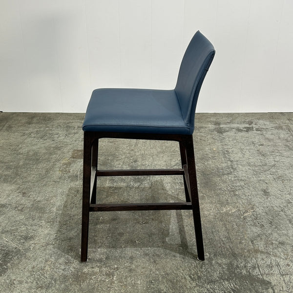 Cattelan Italia Arcadia Blue Leather Bar Stools by Paolo Cattelan, Set of Four @ REHAUS